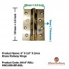 4" x 2.6" x 2mm Brass Railway Hinge 